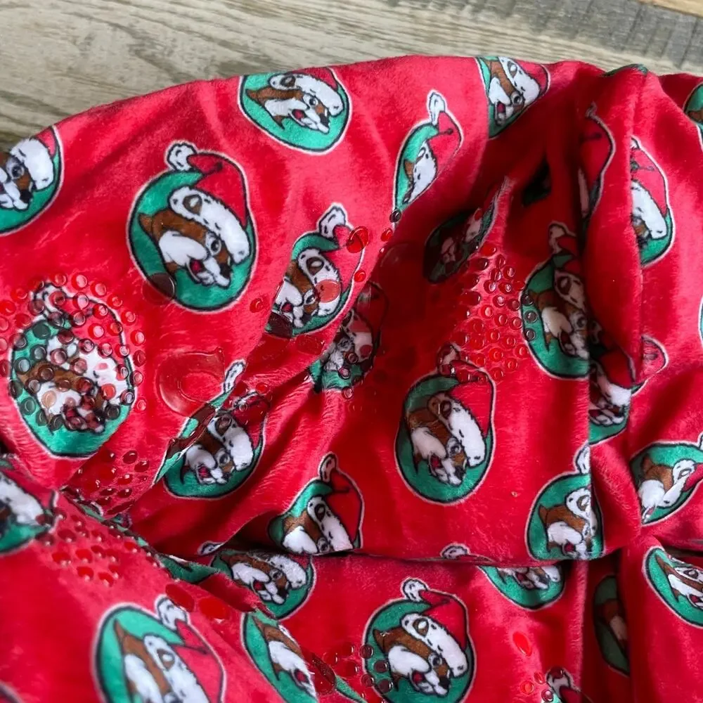 Buc-ee's Christmas Slipper Socks Red Santa Beaver Plush Booties NWT